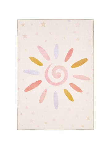 KADIMA DESIGN Kinderteppich Waschbar Floral-Sonne TRAUN Strapazierfähig OEKO-TEX