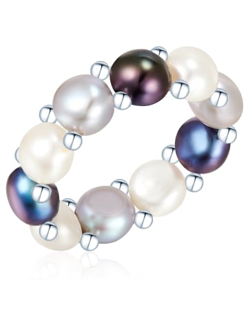 Valero Pearls Ring Sterling Silber Süßwasser-Zuchtperle multicolor in multicolor
