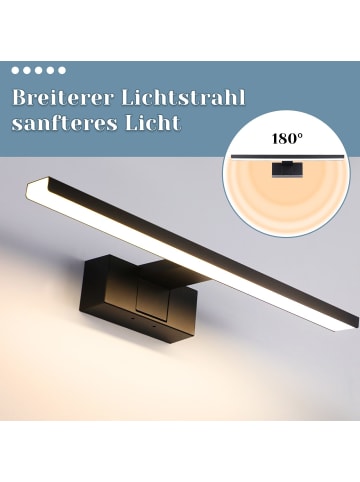 ZMH Spiegelleuchte in schwarz L 30CM Badezimmerlampe 4000K Neutralweiß 6W