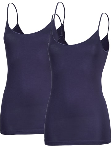 Erwin Müller Feinripp Unterhemd mit Spaghettiträgern 2er-Pack in violett