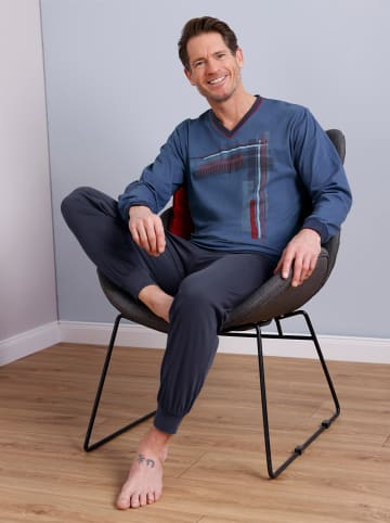 Comte Schlafanzug in marine-royalblau