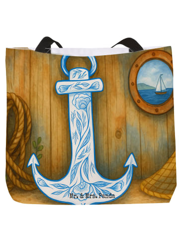 Mr. & Mrs. Panda Tasche Anker Blau Design ohne Spruch in Weiß