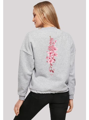 F4NT4STIC Oversize Sweatshirt Kirschblüte Japan in grau meliert