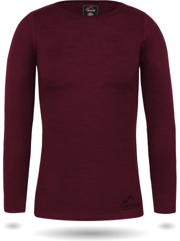 Normani Outdoor Sports Damen Merino Langarm-Shirt Mandurah in Rot