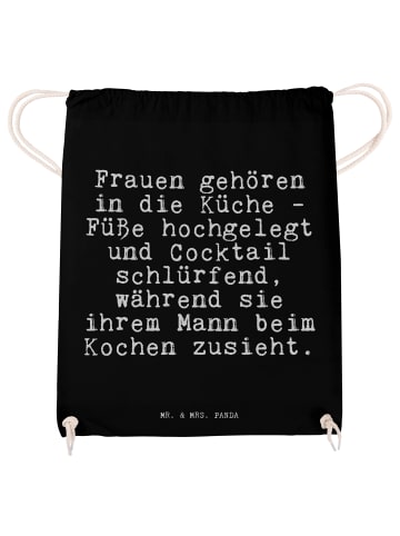 Mr. & Mrs. Panda Gym Bag Frauen gehören in die... mit Spruch in Schwarz