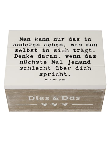 Mr. & Mrs. Panda Holzbox Spruch Mobbing bewältigen Spiegelbild m... in Weiß