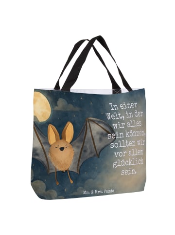 Mr. & Mrs. Panda Tote Bag Fledermaus Flügel Design mit Spruch in Weiß