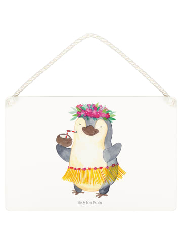 Mr. & Mrs. Panda Wandbild Holz Pinguin Kokosnuss ohne Spruch in Weiß