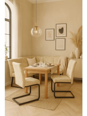 möbel-direkt 4tlg. Eckbankgruppe Schenkelmaß 190x150 cm in cremefarben