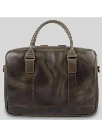 Buckle & Seam Everett Aktentasche Leder 38 cm Laptopfach olive