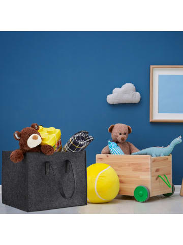 relaxdays 2x Kaminholzkorb in Anthrazit - (B)43 x (H)35 x (T)37 cm