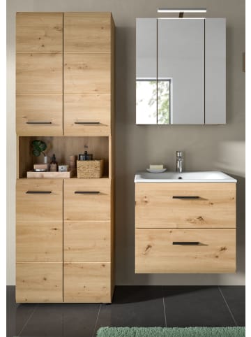 Inn.Furn Badmöbel-Set 3-teilig in Artisan Eiche, Kombination mit Waschtisch, 135 x 185 cm