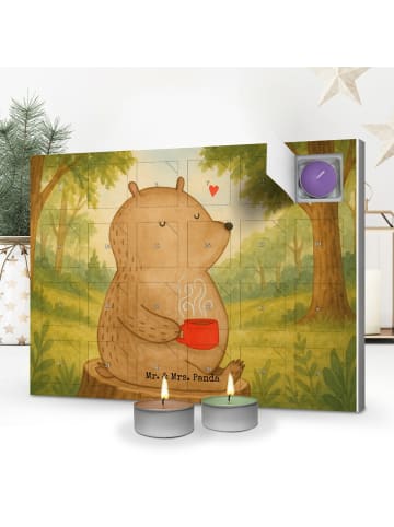 Mr. & Mrs. Panda Kerzen Adventskalender Bär Kaffee Design ohne S... in Weiß