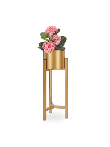 relaxdays Blumenständer in Gold - (H)60 x Ø 21,5 cm