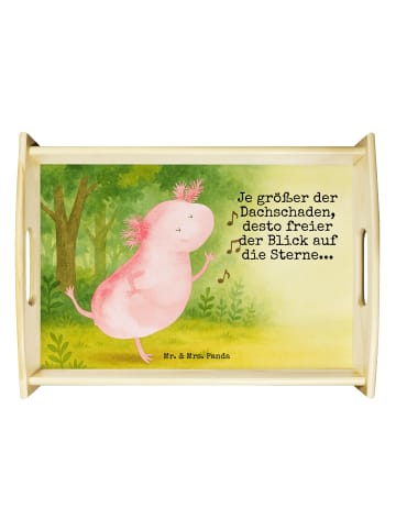 Mr. & Mrs. Panda Holz Tablett Axolotl Tanzen Design mit Spruch in Weiß