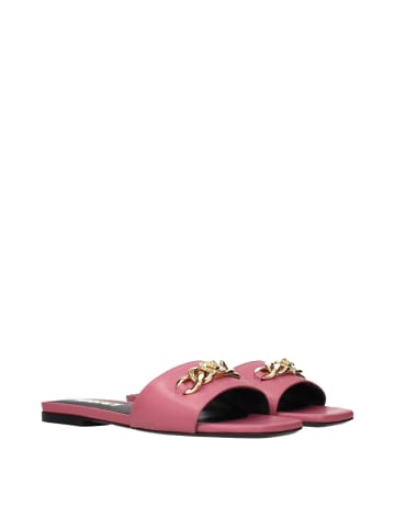 Pink Leder Hausschuhe