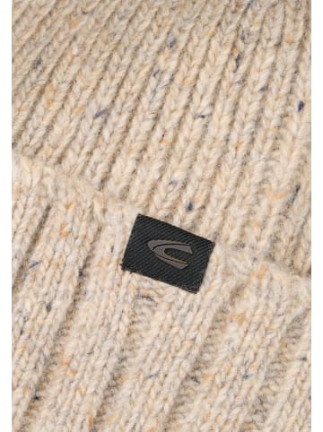 Camel Active Warme Strickmütze mit Umschlag in Beige