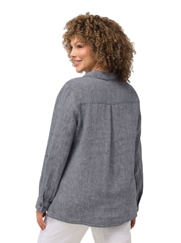 Ulla Popken Hemdbluse in marine-melange