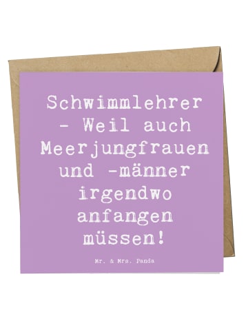 Mr. & Mrs. Panda Grußkarte Spruch Schwimmlehrer Anfang mit Spruch in Lavendeltraum