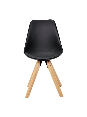 FineBuy Esszimmerstuhl in Schwarz / Kunstleder / 49x52x87