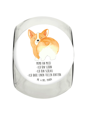 Mr. & Mrs. Panda Dose Corgi Po mit Spruch in Weiß