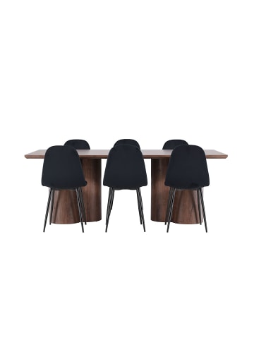 ebuy24 Essgruppe Olivia (7-teilig) Mokka 100 x 210 cm