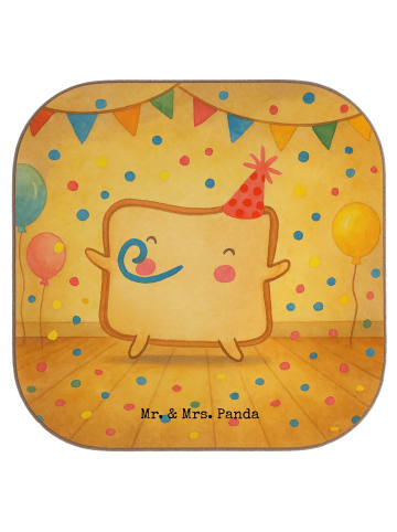 Mr. & Mrs. Panda Glasuntersetzer Toast Party Design ohne Spruch in Weiß