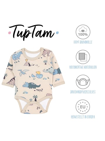 TupTam Jungen Baby Body Langarm 5er Pack in grün/beige
