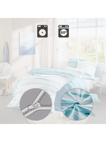 Erwin Müller Seersucker Wendebettwäsche Sparpaket 4-tlg. in blau