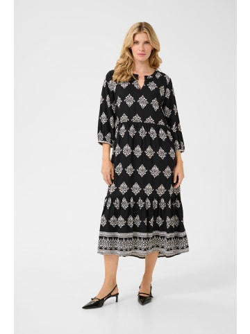 Cream Kleid CRTiah in Black Damask Pattern