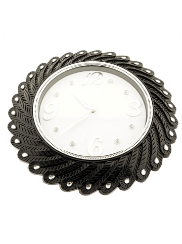 Almina Wanduhr Uhr Wohnzimmer modernes Design Quartz in Schwarz