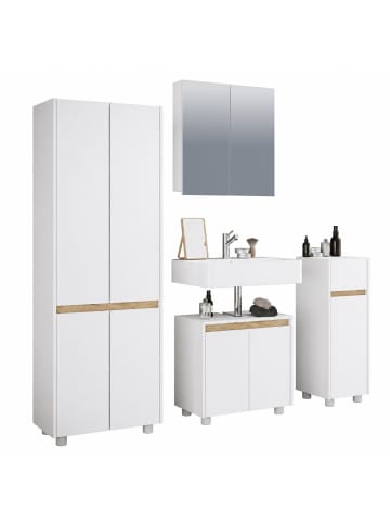 VCM 4-tlg. Badmöbel Set Komplett Badschrank Cosila XL in Weiß