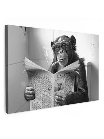 OnlyWow Leinwand Bilder Zeitung Affe