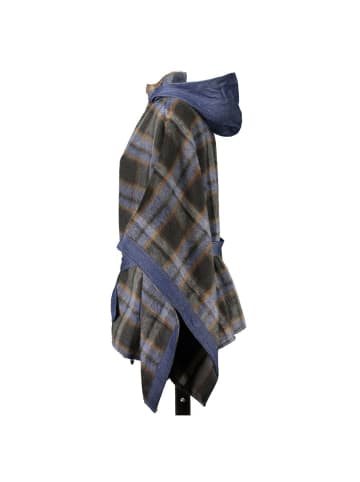 Desigual Blau Polyester Damen Poncho mit Kapuze