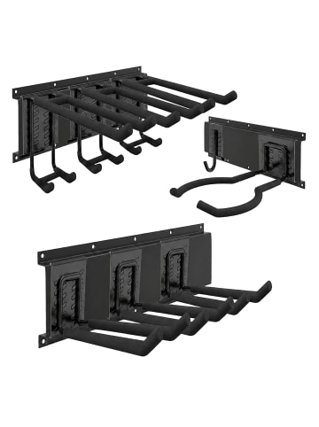 relaxdays 8-tlg. Wandhaken Set in Schwarz