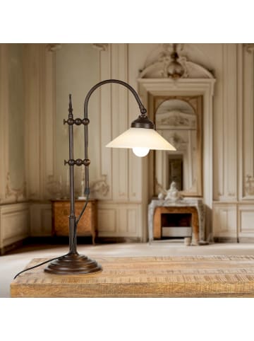 Licht-Erlebnisse Tischlampe (B)31 x (H)49 cm in Braun Weiß