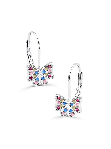 schmuck23 Silber Ohrringe 925 Zirkonia Schleife 1,0 cm x 1,0 cm