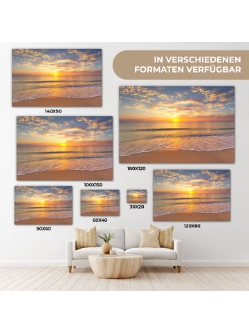 MuchoWow Leinwand Bilder Sonnenuntergang Meer