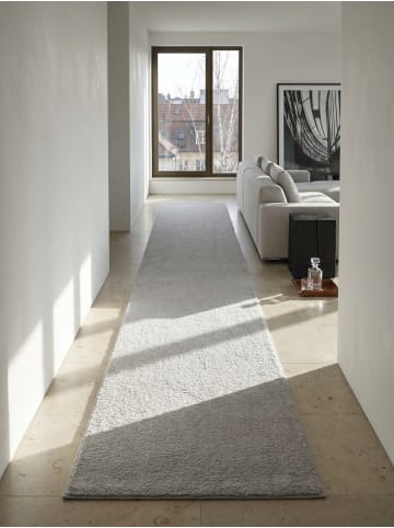 KADIMA DESIGN Teppichläufer Uni Antirutsch pflegeleicht Wohnzimmer Schlafzimmer in Grau