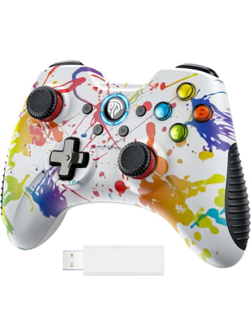 COFI 1453 Game Controller, Wireless Gamepad mit Dual Vibration in Mehrfarbig