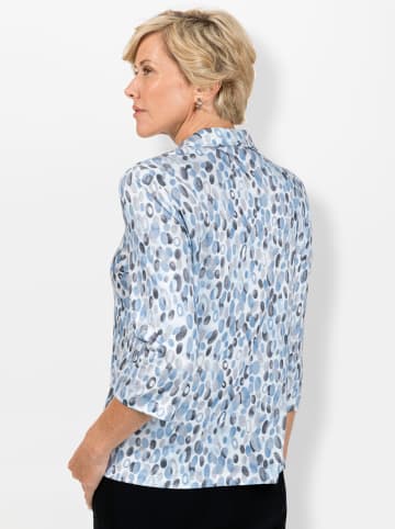 WITT WEIDEN Poloshirt in eisblau-steingrau-bedruckt