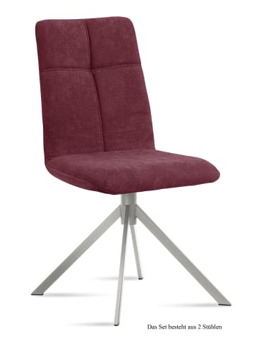58 aufm Kessel ESSZIMMERSTUHL (2er-Set) Dorine 47x92x60 Edelstahl/Marsala
