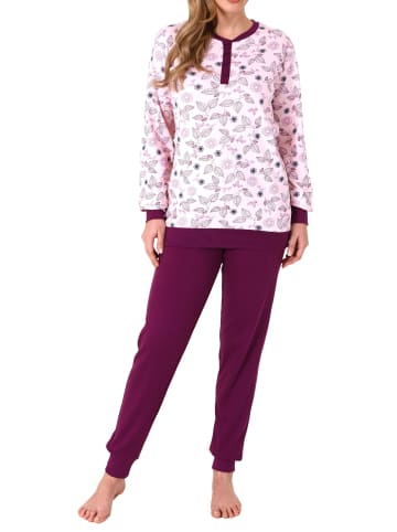 NORMANN r interlock Pyjama lang Bündchen - 69484 in rosa