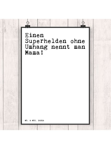 Mr. & Mrs. Panda Bild Einen Superhelden ohne Umhang... mit Spruch in Weiß
