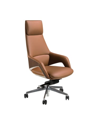 Angel Cerdá Büro-Drehstuhl 4209 in Braun / Stahl – (B)67 x (H)69 x (T)121 cm