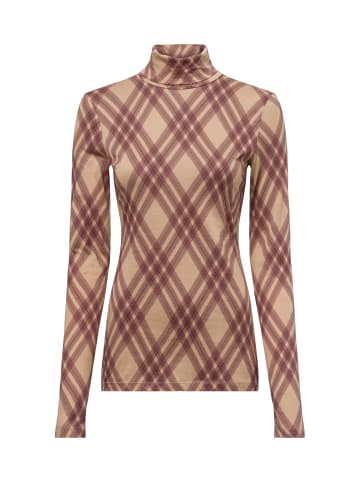 armedangels Langarmshirt Graziliaa Argyle in camel bordeaux - 0001