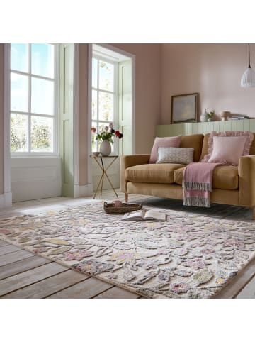 KADIMA DESIGN Wollteppich Botanisch Floral mit Aquarell-Effekt, Wohnzimmer in Multicolor