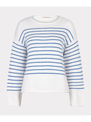 Esqualo Strickpullover Gestreift in Weiß/Blau