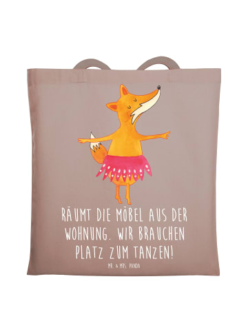 Mr. & Mrs. Panda Tasche Fuchs Ballerina mit Spruch in Braun Pastell