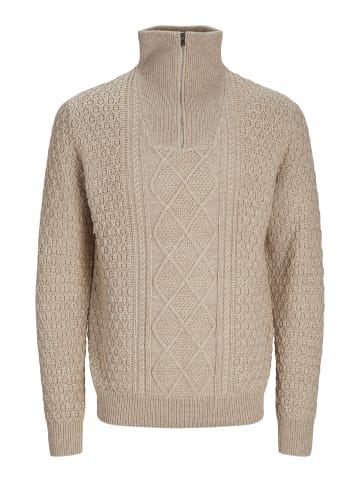 Jack & Jones Strickjacke mit Viertelreißverschluss in Pure Cashmere